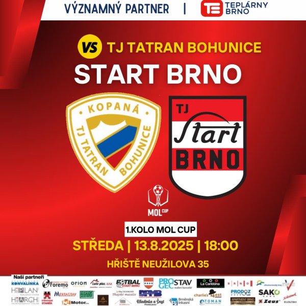A-tým vstupuje do MOL Cupu – v prvním kole nás čekají Bohunice